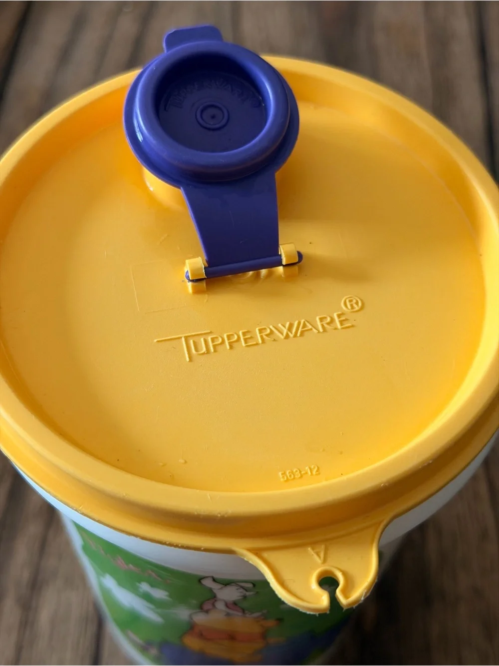 Vintage Winnie the Pooh Tupperware Yellow Lid Pooh Kids Cup